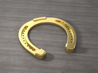 Horseshoe on wooden background
