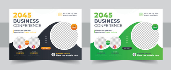 Corporate horizontal business conference flyer template, Business conference flyer template design