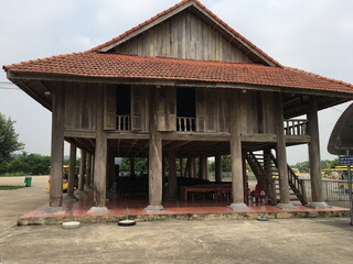 Old Wooden House near Hanoi city in Vietnam.