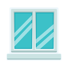 Vector window with glass on white background