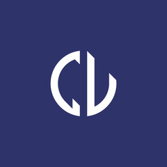 CL letter logo initials in blue white color