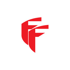 Initial letter FF connecting circles with lowercase logo red