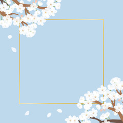 桜の枝のフレーム