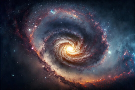 spiral galaxy in space background AI generative