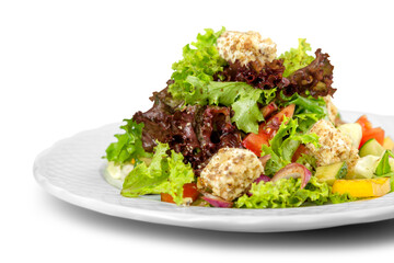 Fresh vegetable salad with cheese