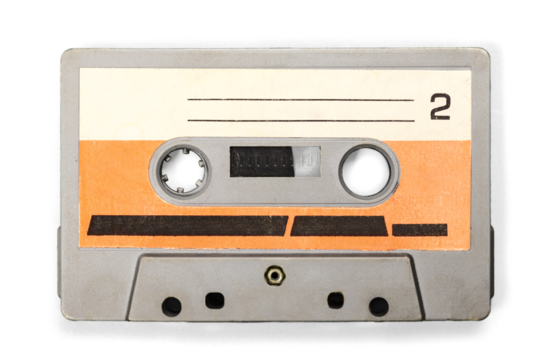 Old retro audio cassette tape 1980s