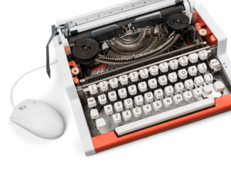 Antique old vintage typewriter with mouse