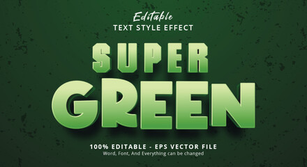 Super Green text on green color style effect, editable text effect
