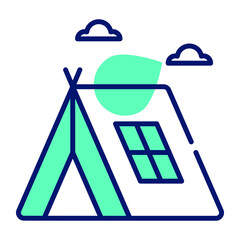 An amazing icon of camp in modern style © CreativeStudio