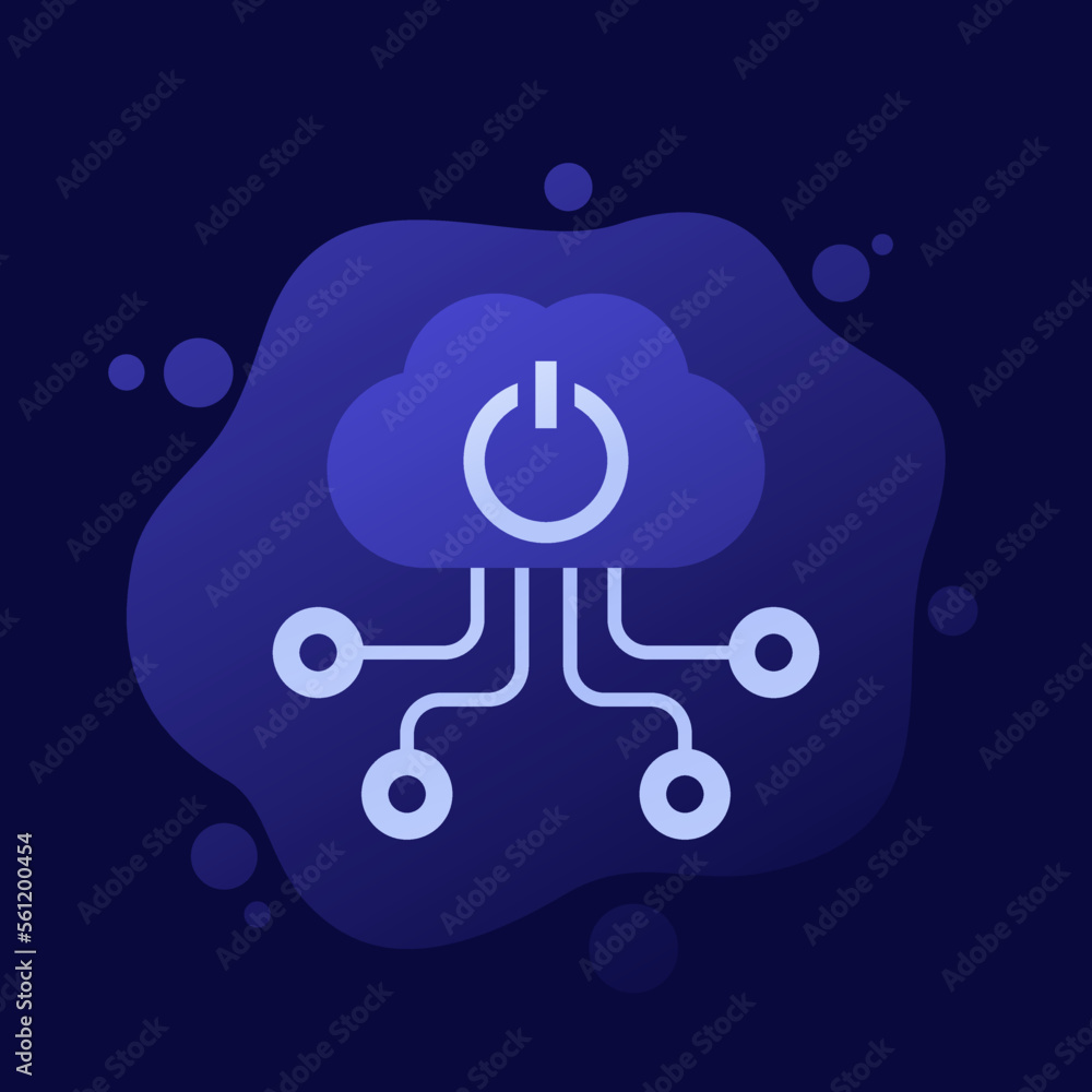 Poster Edge computing technologies icon with a cloud, vector design