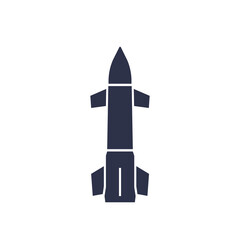 Ballistic missile icon on white, vector