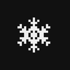 Snowflake emoji, pixel art 8-bit icon. Design for greeting card, logo, sticker, web, mobile app.isolated vector illustration. 