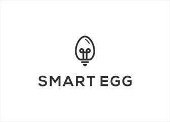 smart bulb and Egg Logo Design Vector