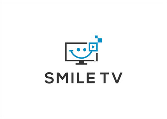 Obraz premium smile tv logo line minimalist