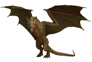 Fototapeta premium green dragon wyvern fantasy creature
