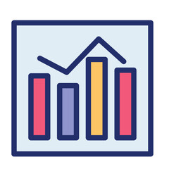 bar chart filled line icon