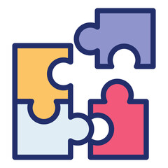 puzzle filled line icon