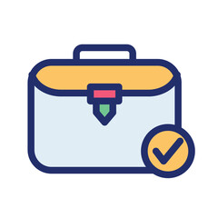 suitcase filled line icon