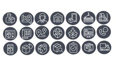  Delivery, Warehouse, Courier, Shipping icons vector design 