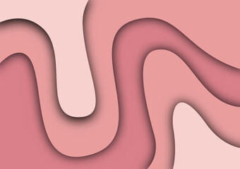 Pink wave contour line paper cut layer background