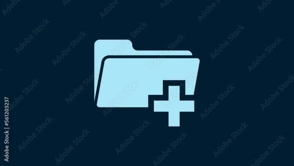 Aufkleber white add new folder icon isolated on blue background. new folder file sign. copy document. add atta
