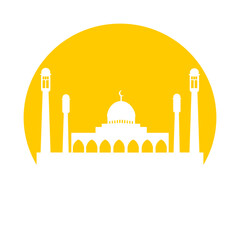 Silhouette Mosque vector illustration 