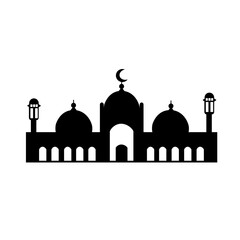 Silhouette Mosque vector illustration 