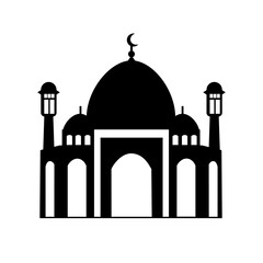 Silhouette Mosque vector illustration 