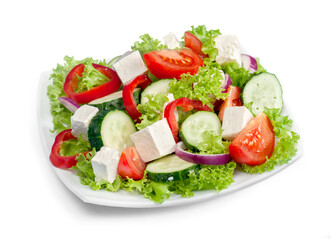 Fresh vegetable salad with cheese