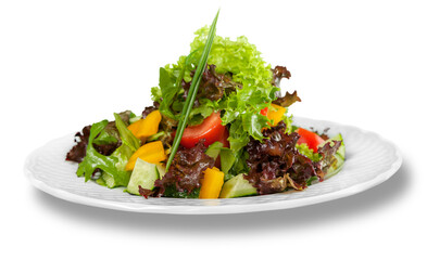 Fresh vegetable salad with cheese