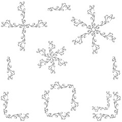 black and white frame vector set illustration