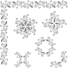 black and white frame vector set illustration