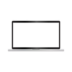 Laptop blank screen isolated display vector illustration