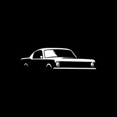 Fototapeta na wymiar icon muscle car classic vector on black background use for logo and autocar