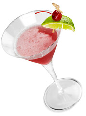 Fresh tasty colored cocktail with fruit