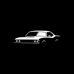 Obraz na płótnie Canvas american muscle car classic vector on black background use for logo and autocar