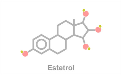 Simplified formula icon of the steroid hormone estretrol - obrazy, fototapety, plakaty