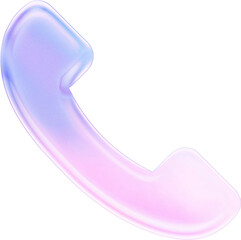 Dreamy holographic gloss antique phone call contact symbol icon