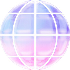 Dreamy holography glow gloss 3d website internet www globe icon symbol