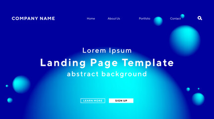 landing page template with sphere orb energy science theme background for website UI template business Annual reports, flyer, poster, magazine cover,brochure template vector EPS.
