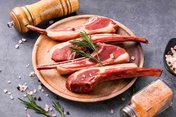 Fresh delicacy Tomahawk lamb chops