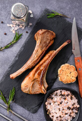 Fresh delicacy Tomahawk lamb chops