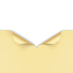 A cut and curled paper. Great for displaying a hidden image. Vector illustration isolated on white background. Can be use for template your design, presentation, promo, ad. EPS10.