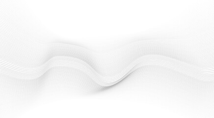 Wave line background with smooth shape. Beautiful wavy line on a white background. Horizontal banner template. Abstract futuristic template. Chrome technological wallpaper.