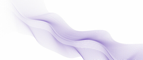 Wave line background with smooth shape. Beautiful wavy line on a white background. Horizontal banner template. Abstract futuristic template. Chrome technological wallpaper.
