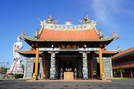 Chinese new year at vihara satya dharma. Vihara Satya Dharma is one of the Tridharma places of worship located in the Benoa Harbor area, Bali.