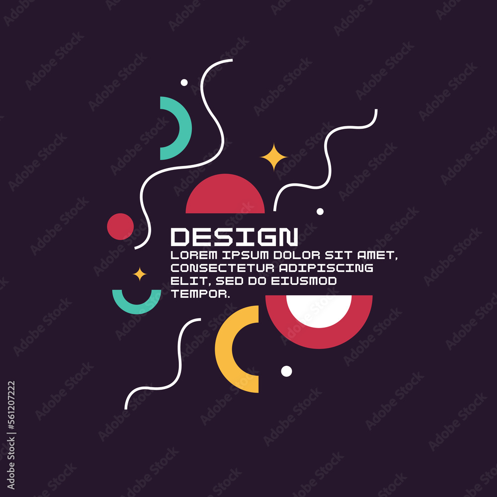 Poster modern geometric composition of various shapes. illustration for design. abstract background in the 