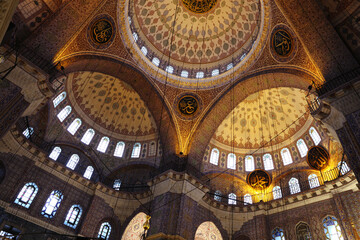 Islamic Calligraphy Arabesque Art Intricate Floral Pattern at 5 centuries old Yeni Cami (Mosque)