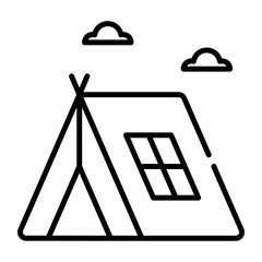 An amazing icon of camp in modern style © CreativeStudio