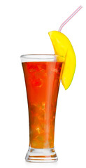 Close-up of tasty drink isolated on white background